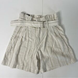 NWT banana republic high waisted linen striped shorts size 0